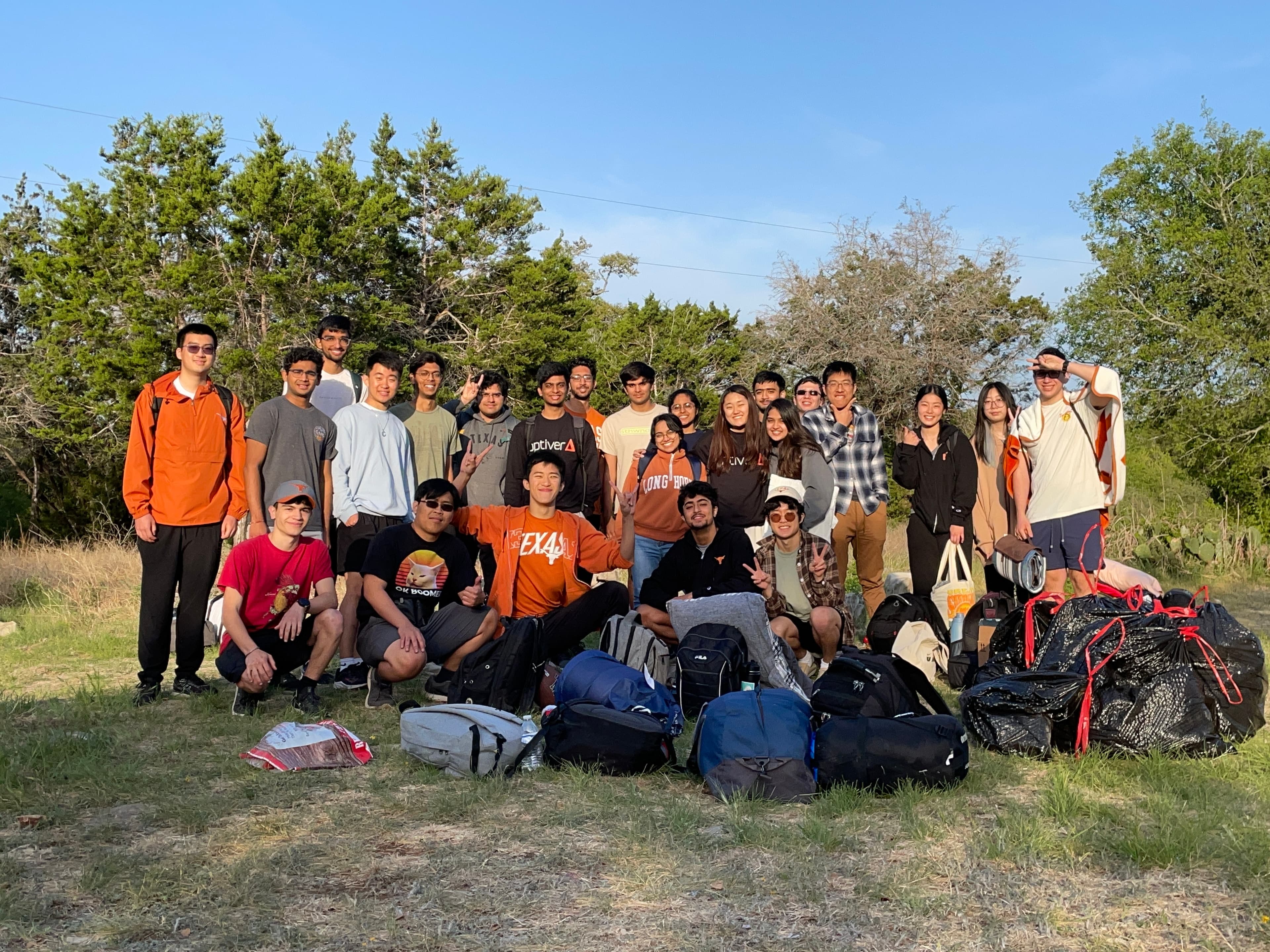 Group photo from a outdoor camping retreat