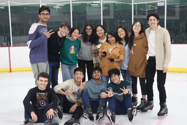 Group photo of IEEE officers of 2022-2023 in an iceskating rink