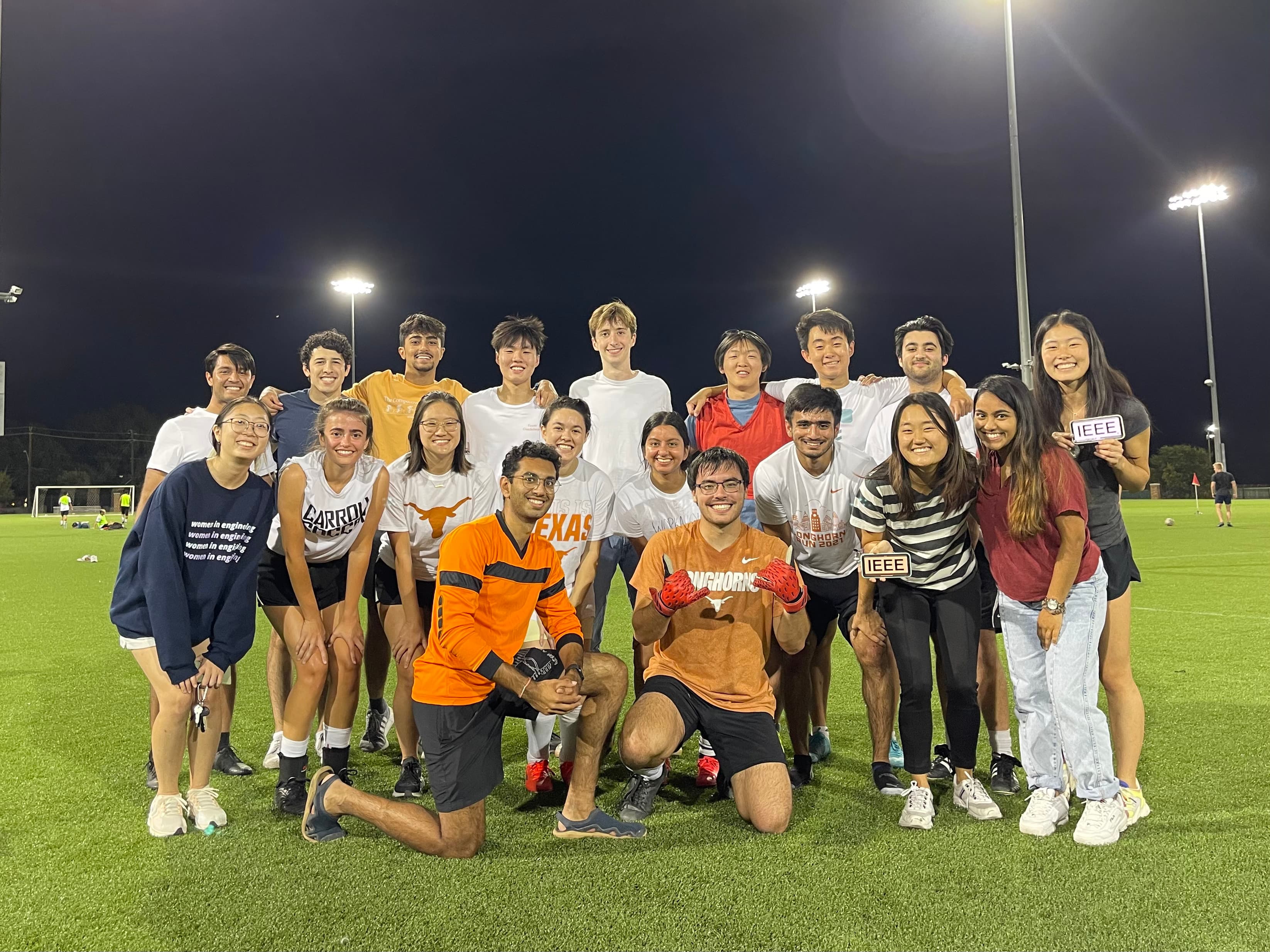 Group photo of IEEE soccer intramural players